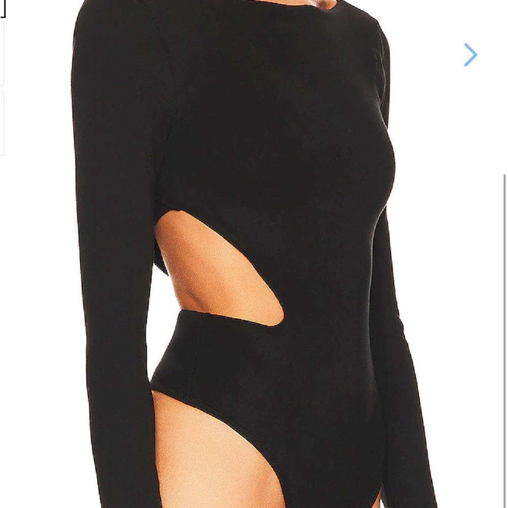 Black Long-Sleeve Cutout Bodysuit - Picture 2 of 9